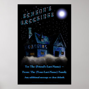 Christmas Night Door-Size Greeting - Personalised Poster
