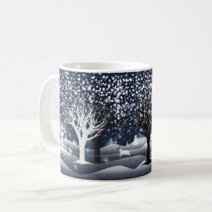 Christmas Night Fairy Tale. Fantasy Forest Coffee Mug