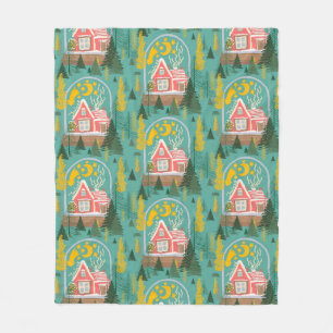 Christmas night Finnish cabins, trees and shooting Fleece Blanket