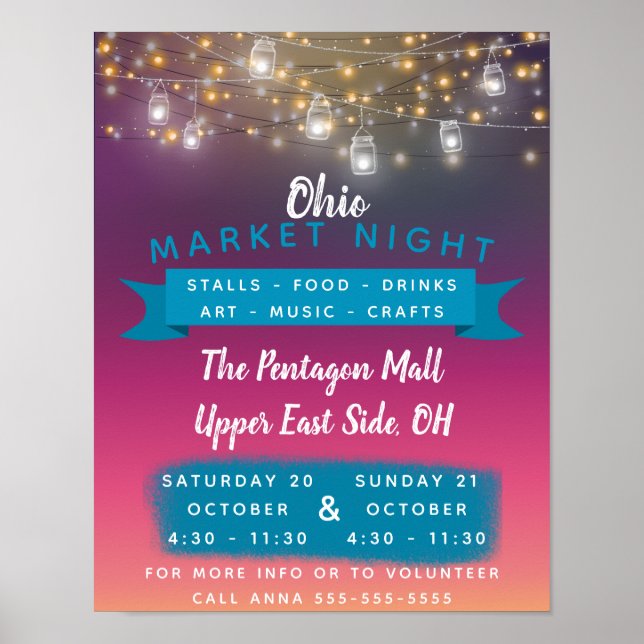 christmas night market holiday craft fair, Diwali Poster (Front)