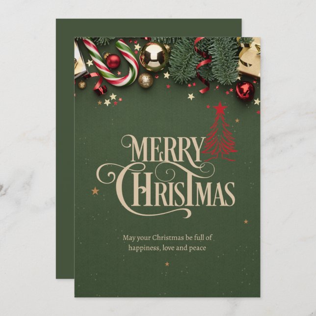Christmas Night Party Invitation, Merry Christmas  Invitation (Front/Back)
