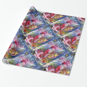 CHRISTMAS NIGHT /SANTA CLAUS PLAYING HARP Winter Wrapping Paper