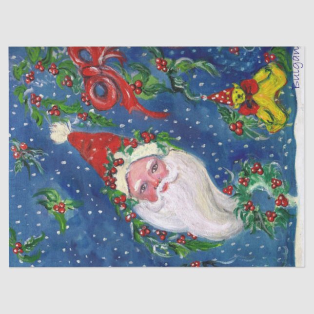CHRISTMAS NIGHT / SANTA CLAUS WITH TOYS TISSUE PAPER (Front)