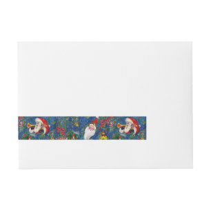 CHRISTMAS NIGHT/ SANTA CLAUS WRAPAROUND ADDRESS LABEL