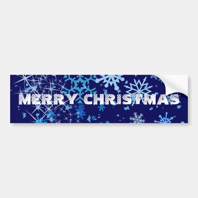 Christmas Night Snowfall Bumper Sticker (Front)