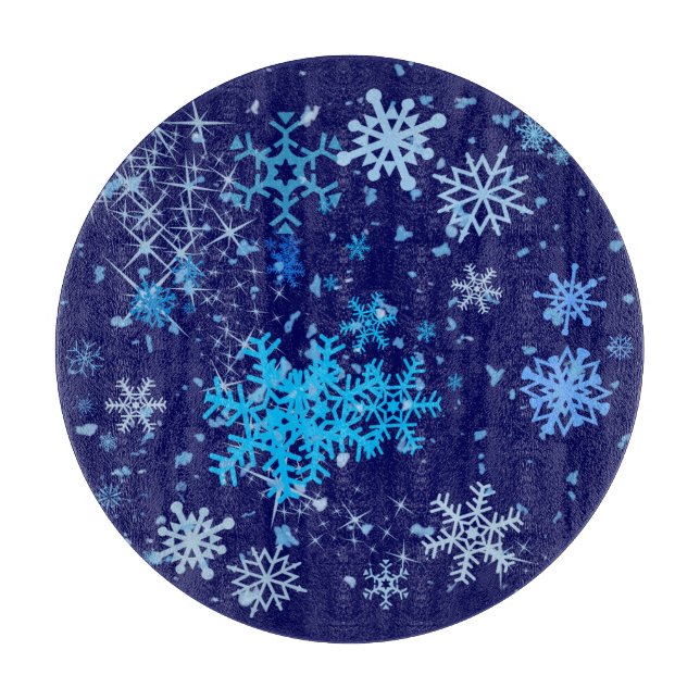 Christmas Night Snowfall Cutting Board (Front)