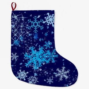Christmas Night Snowfall Large Christmas Stocking