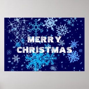 Christmas Night Snowfall Poster