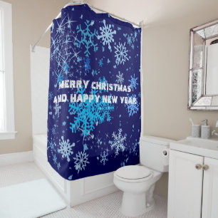 Christmas Night Snowfall Shower Curtain