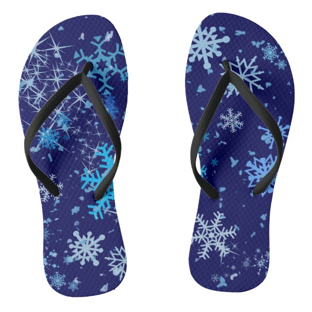 Christmas Night Snowfall Thongs (Footbed)