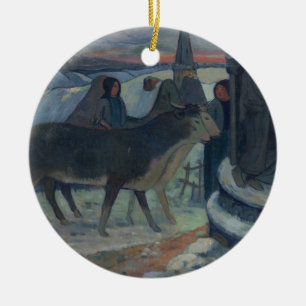 Christmas Night (The Blessing of the Oxen) Ceramic Ornament