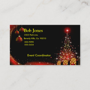 Christmas Night Wonderland Red Set Business Card