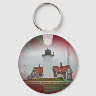 Christmas Nobska Point Lighthouse Key Ring