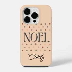 Christmas NOEL Boho Beige iPhone 14 Pro Case