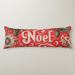 Christmas Noel Red & Green  Body Cushion