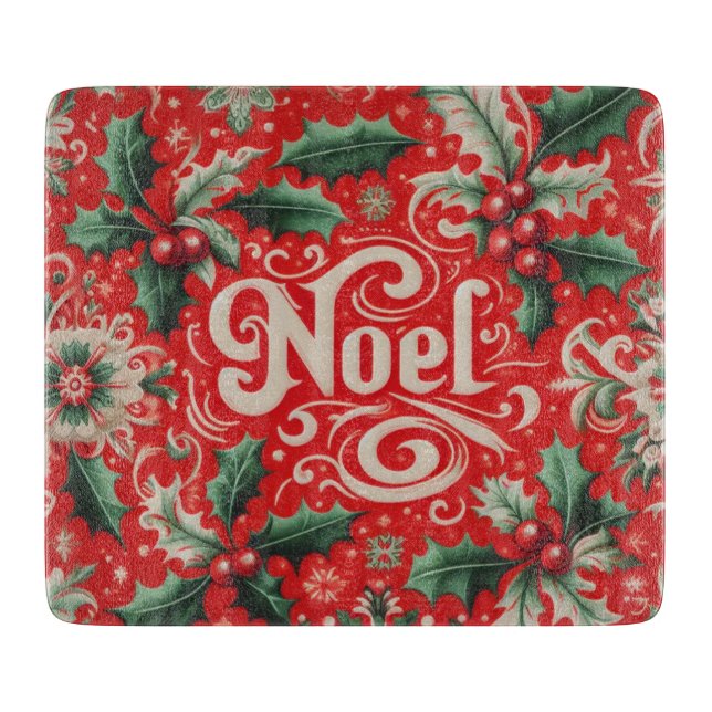 Christmas Noel Red & Green  Cutting Board (Front)