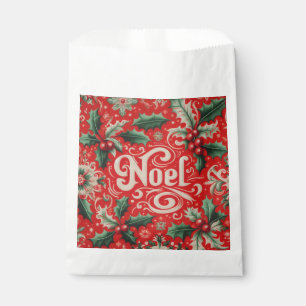 Christmas Noel Red & Green Favour Bag