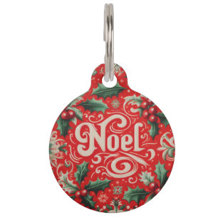 Christmas Noel Red & Green Pet Tag