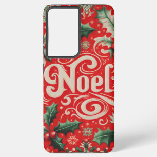 Christmas Noel red & green Phone Case