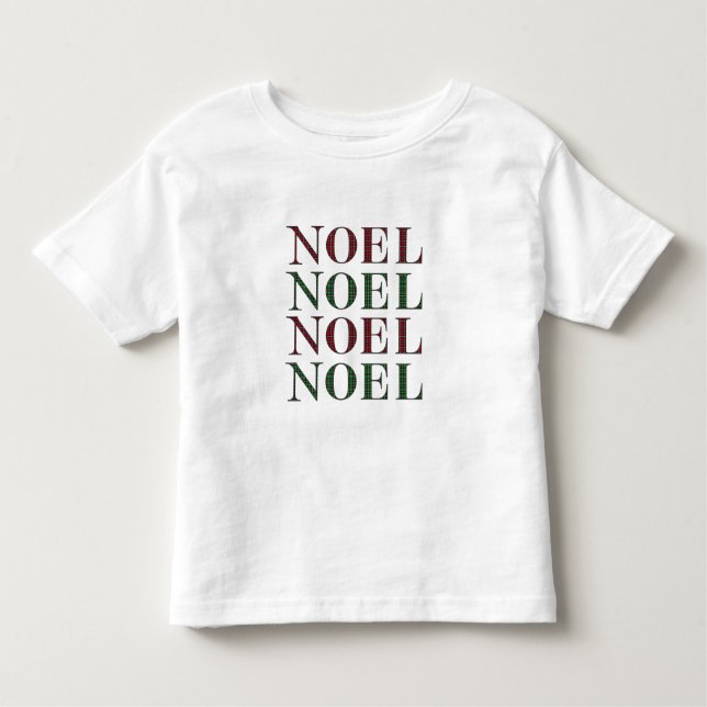 Christmas Noel Red & Green Plaid Pattern Holiday Toddler T-Shirt (Front)