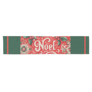 Christmas Noel Red & Green Short Table Runner