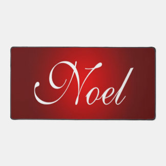 Christmas Noel Red White Fancy Holiday Design Desk Mat