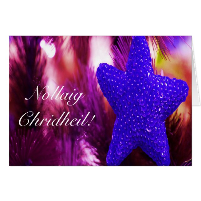 Christmas Nollaig Chridheil Blue Star III (Front Horizontal)