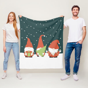 Christmas nomes fleece blanket