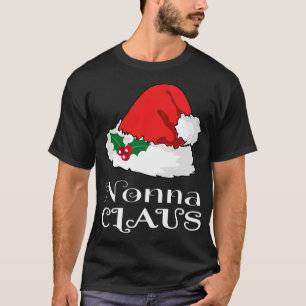 Christmas Nonna Claus Matching Pajama Santa Hat X- T-Shirt