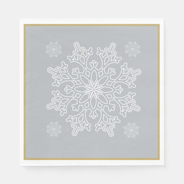 Christmas Nordic Snowflake Paper Napkins (Front)