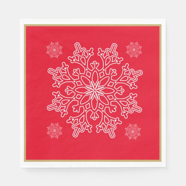 Christmas Nordic Snowflake Paper Napkins (Front)