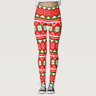 Christmas nordic style pattern leggings