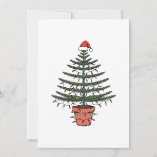 Christmas Norfolk Island Pine Potted Araucaria Thank You Card