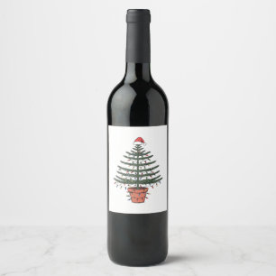  Christmas Norfolk Island Pine Potted Araucaria   Wine Label