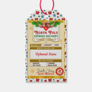 Christmas North Pole Express Nice list approved Gift Tags