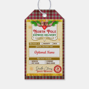 Christmas North Pole Express Nice list approved Gift Tags