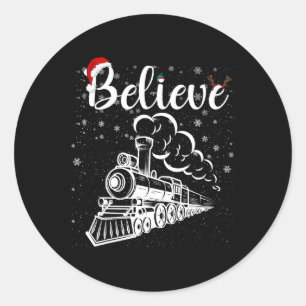 Christmas North Pole Polar Express All Abroad Xmas Classic Round Sticker