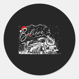 Christmas North Pole Polar Express All Abroad Xmas Classic Round Sticker