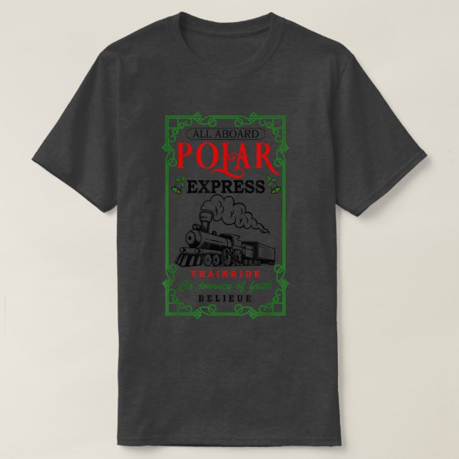 Christmas North Pole Polar Express All Abroad Xmas T-Shirt (Design Front)