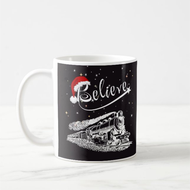 Christmas North Pole Polar Express Believe Coffee Mug (Left)