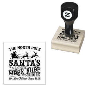 Christmas North Pole Santa's Workshop Rubber Stamp