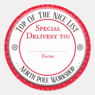 Christmas North Pole Workshop Blank Classic Round Sticker