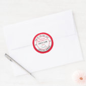 Christmas North Pole Workshop Custom Name Classic Classic Round Sticker (Envelope)