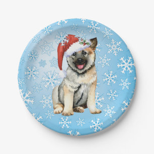 Christmas Norwegian Elkhound Paper Plates