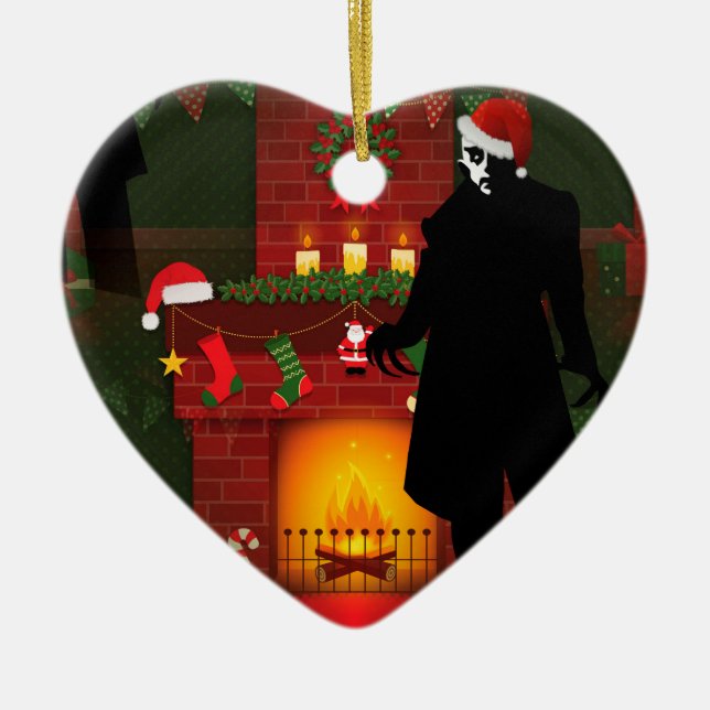 christmas nosferatu ceramic tree decoration (Front)