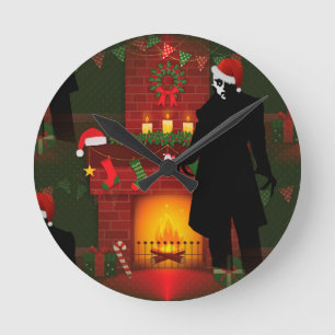 christmas nosferatu round clock
