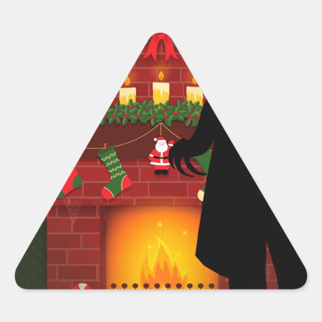 christmas nosferatu triangle sticker (Front)