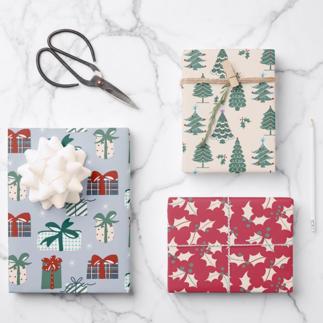 Christmas Nostalgia wrapping  Paper Sheet (Front)