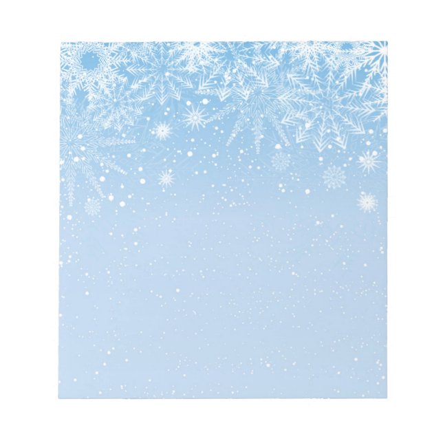 Christmas Notepad Blue Snowflakes (Front)