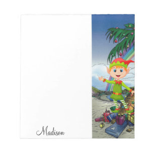 Christmas Notepad Elf Beach